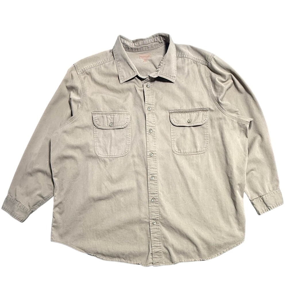 Boulder Creek Trading‎ Company Shirt Mens 3XL Big Khaki Button Down Long Sleeve